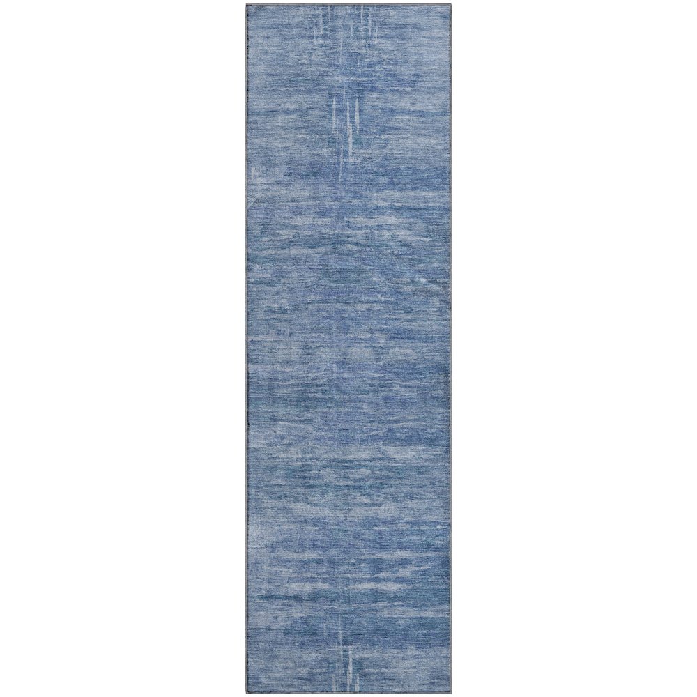 Premium Machine Washable Mayfield AMF806 Blue 2'3" x 7'6" Runner Rug. Picture 1