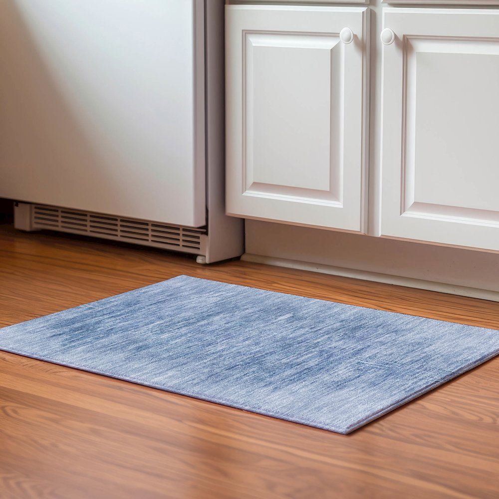 Premium Machine Washable Mayfield AMF806 Blue 1'8" x 2'6" Rug. Picture 5