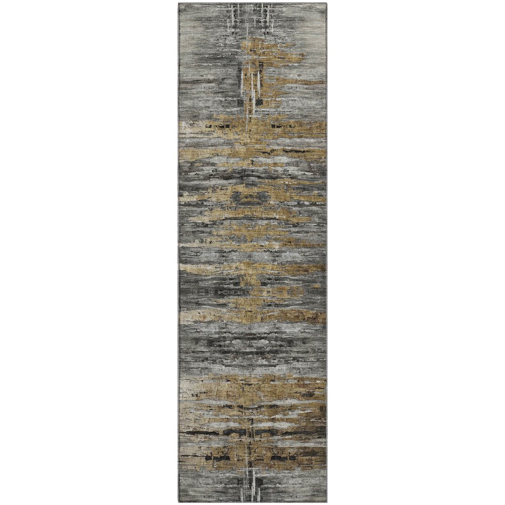 Premium Machine Washable Mayfield AMF807 Gray 2'3" x 7'6" Runner Rug. Picture 1