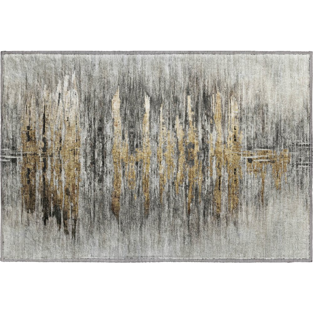 Premium Machine Washable Mayfield AMF807 Gray 1'8" x 2'6" Rug. Picture 1