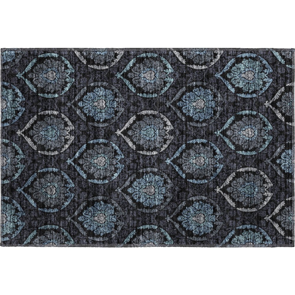Premium Machine Washable Mayfield AMF809 Blue 1'8" x 2'6" Rug. Picture 1