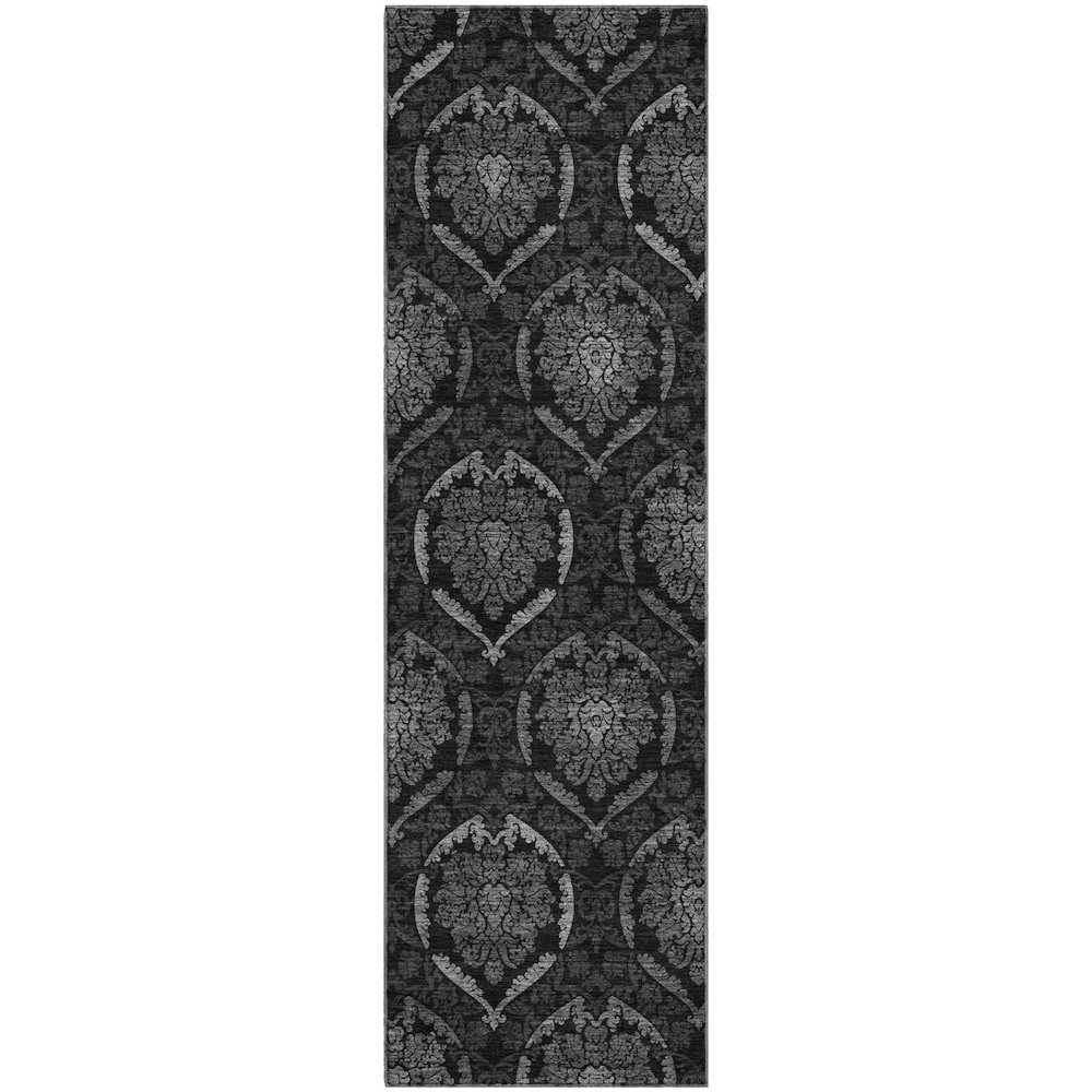 Premium Machine Washable Mayfield AMF809 Gray 2'3" x 7'6" Runner Rug. Picture 1