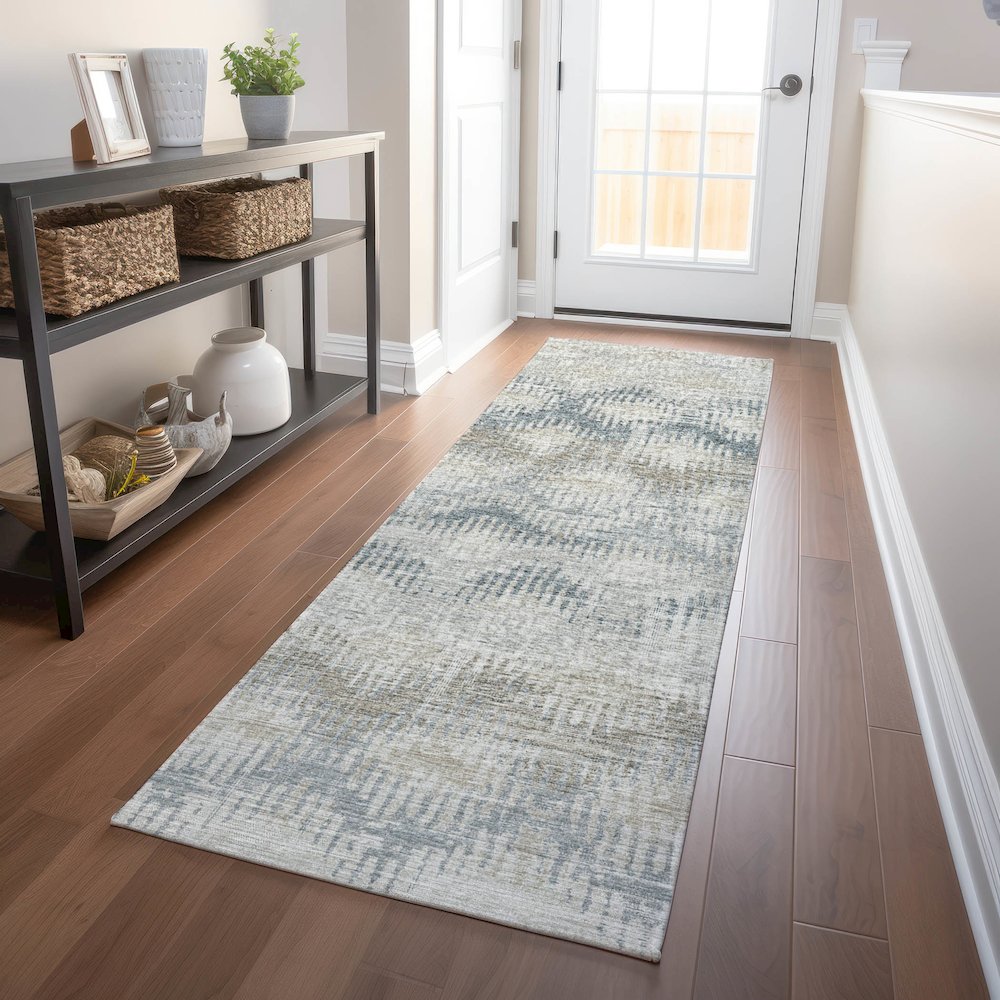 Premium Machine Washable Mayfield  Linen 2'3" x 7'6" Runner Rug. Picture 5
