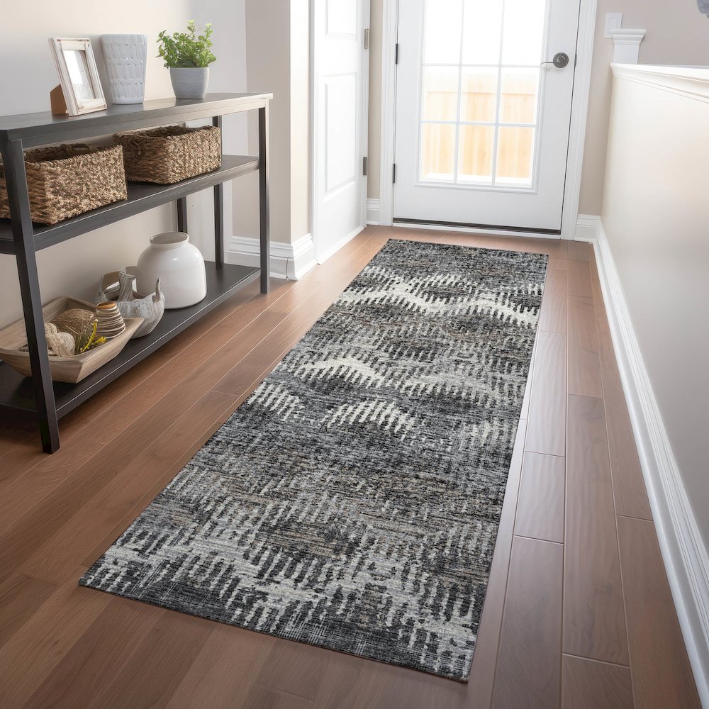 Premium Machine Washable Mayfield  Shadow 2'3" x 7'6" Runner Rug. Picture 5