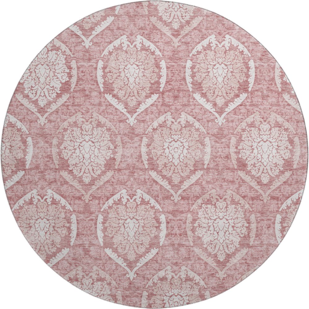 Premium Machine Washable Mayfield AMF810 Pink 8' x 8' Round Rug. Picture 1