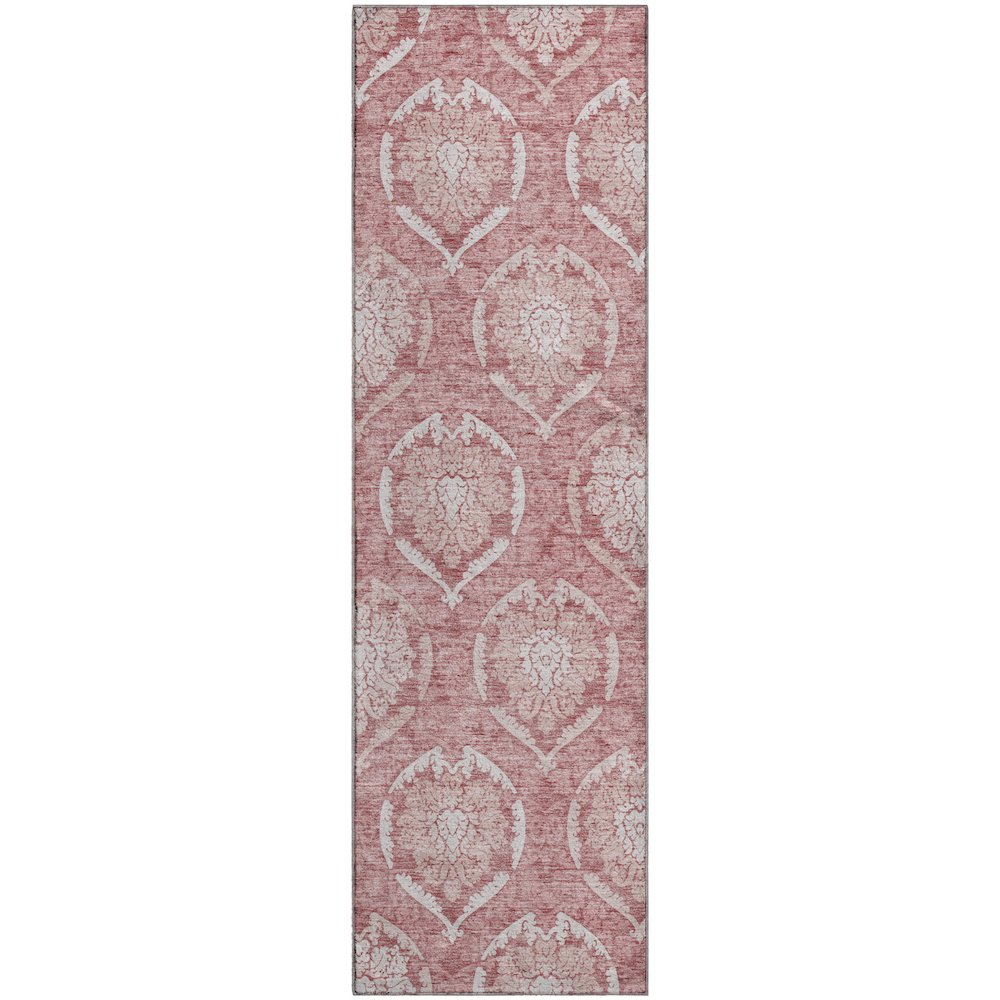 Premium Machine Washable Mayfield AMF810 Pink 2'3" x 7'6" Runner Rug. Picture 1