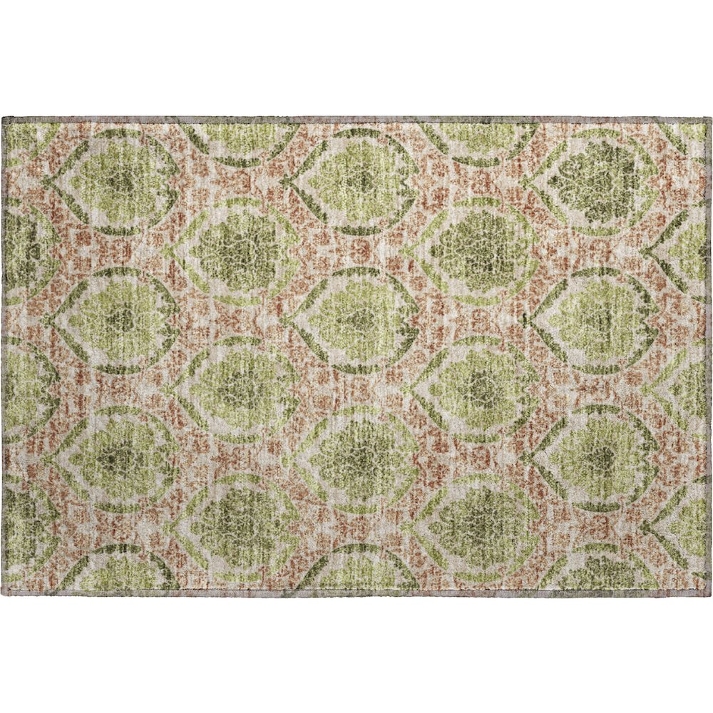 Premium Machine Washable Mayfield AMF811 Olive 1'8" x 2'6" Rug. Picture 1