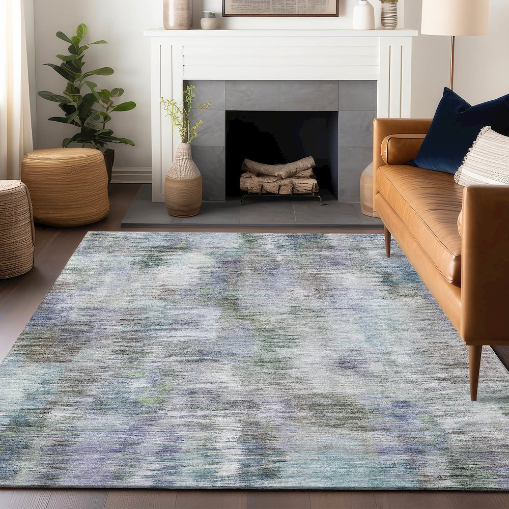 Premium Machine Washable Mayfield AMF813 Green 2'6" x 3'10" Rug. Picture 6