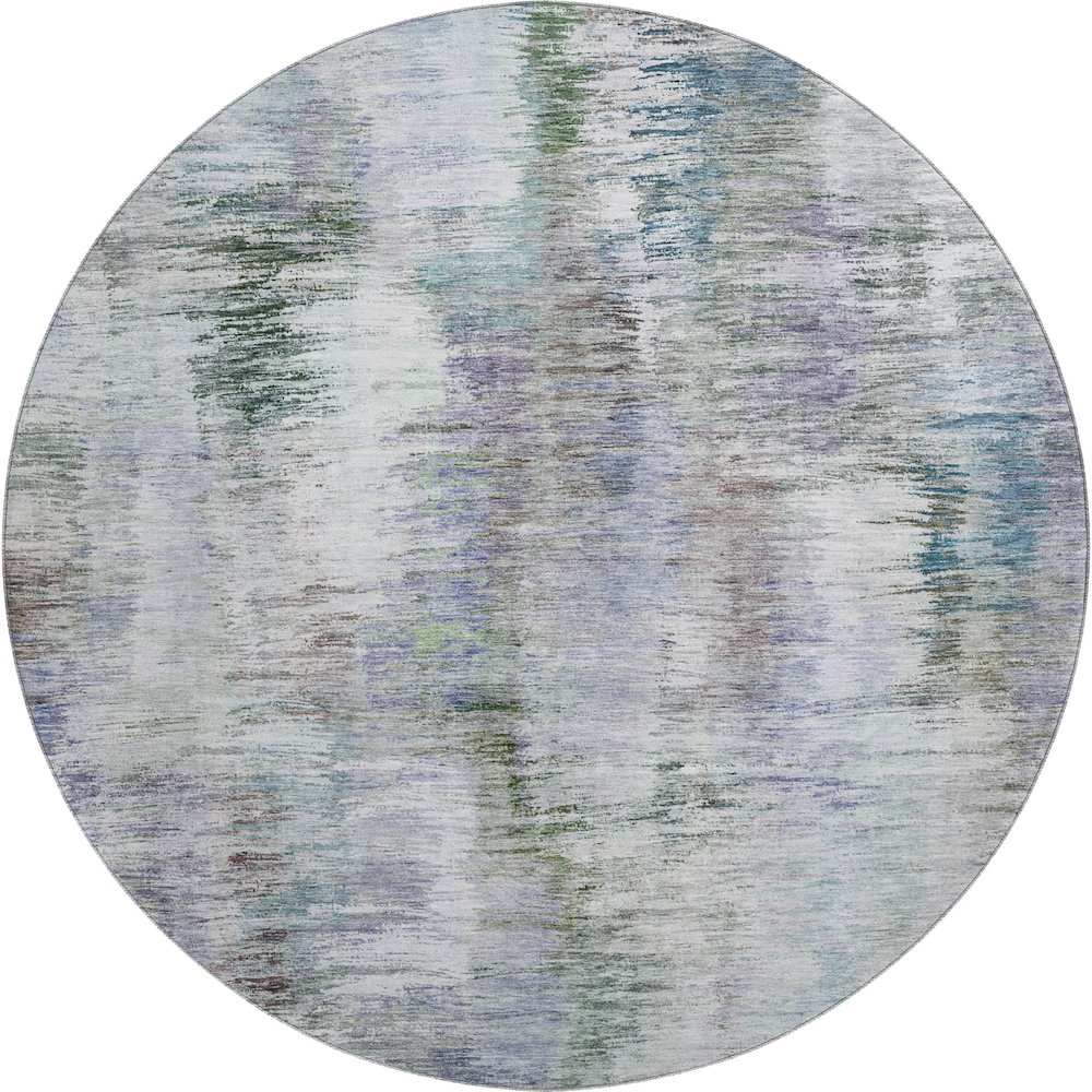 Premium Machine Washable Mayfield AMF813 Green 8' x 8' Round Rug. Picture 1