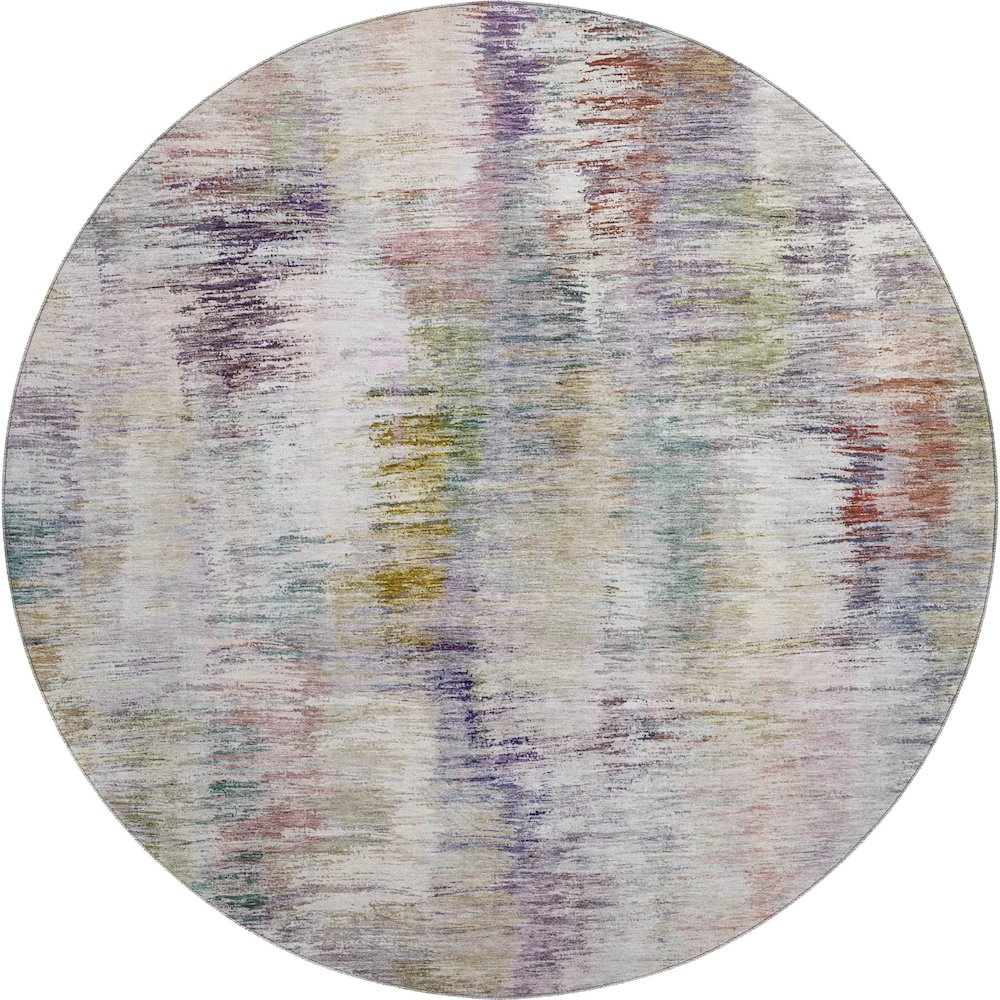 Premium Machine Washable Mayfield AMF813 Plum 8' x 8' Round Rug. Picture 1