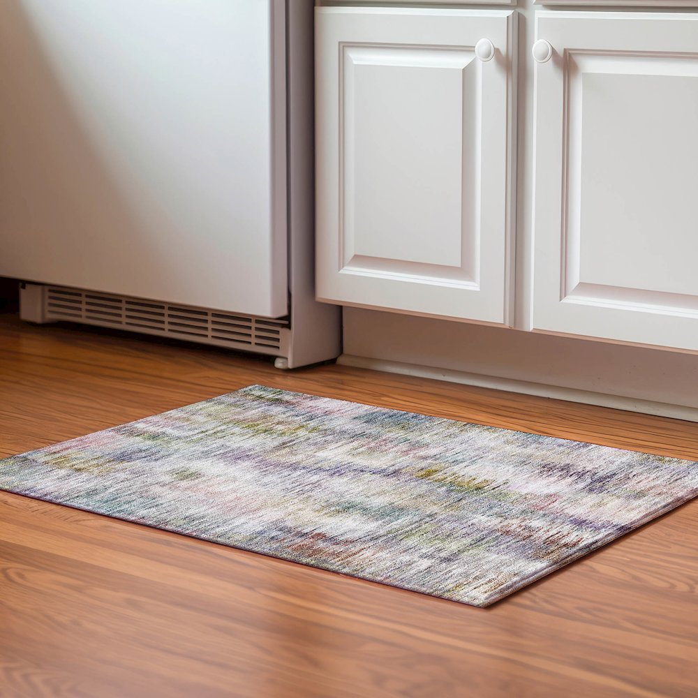 Premium Machine Washable Mayfield AMF813 Plum 1'8" x 2'6" Rug. Picture 5
