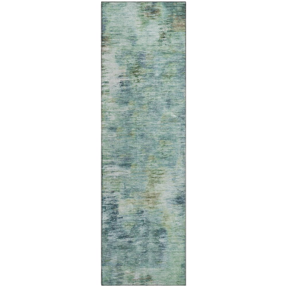 Premium Machine Washable Mayfield AMF813 Teal 2'3" x 7'6" Runner Rug. Picture 1