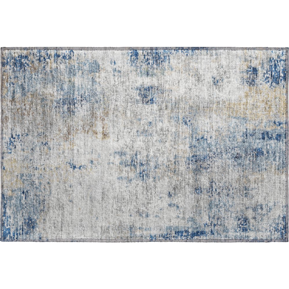 Premium Machine Washable Mayfield AMF814 Blue 1'8" x 2'6" Rug. Picture 1