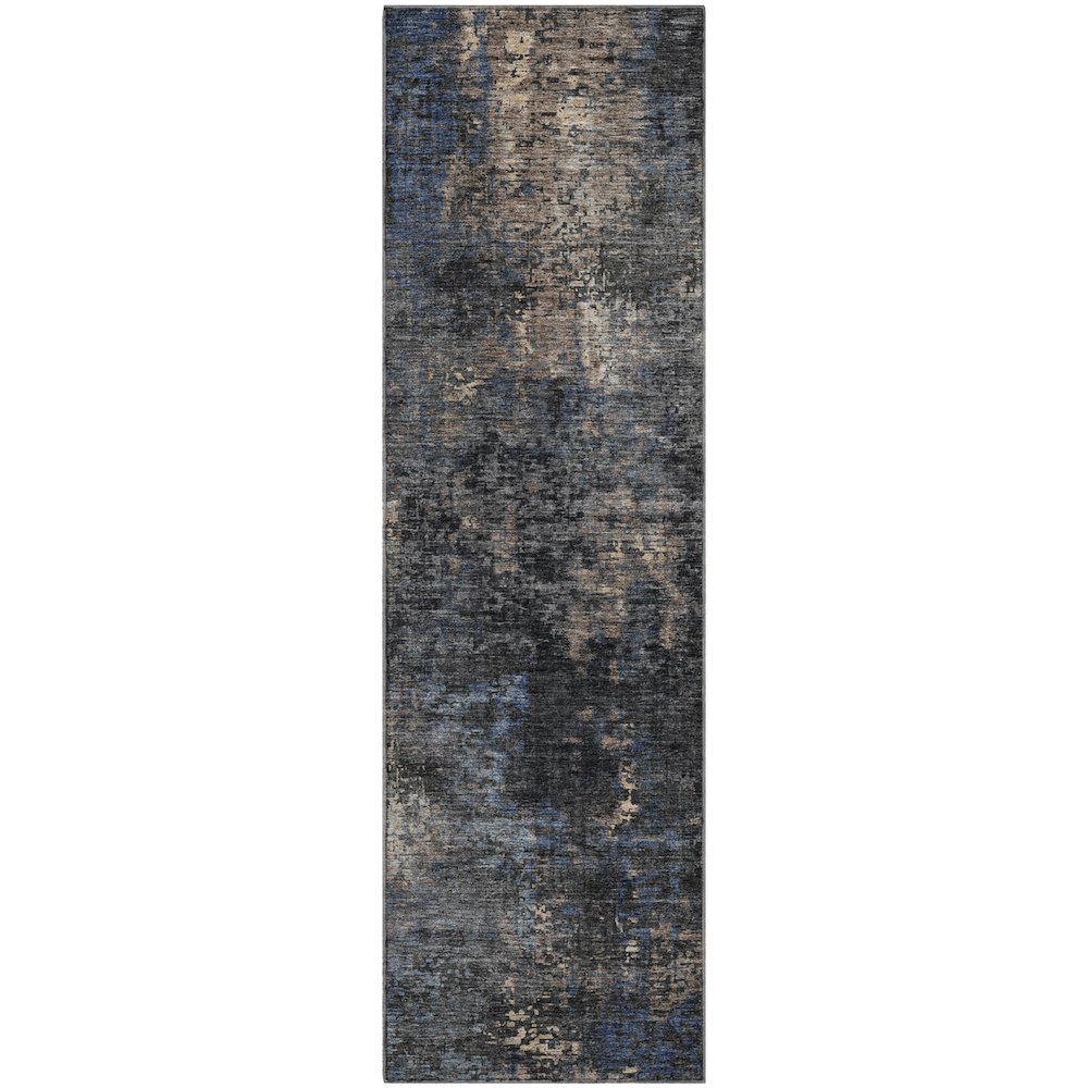 Premium Machine Washable Mayfield AMF815 Charcoal 2'3" x 7'6" Runner Rug. Picture 1