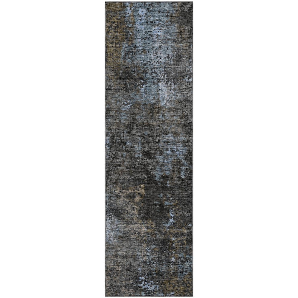 Premium Machine Washable Mayfield AMF815 Graphite 2'3" x 7'6" Runner Rug. Picture 1