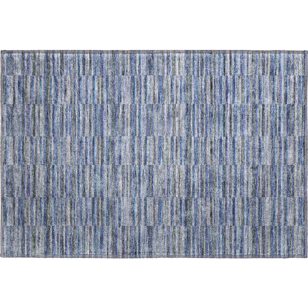 Premium Machine Washable Mayfield AMF816 Navy 1'8" x 2'6" Rug. Picture 1