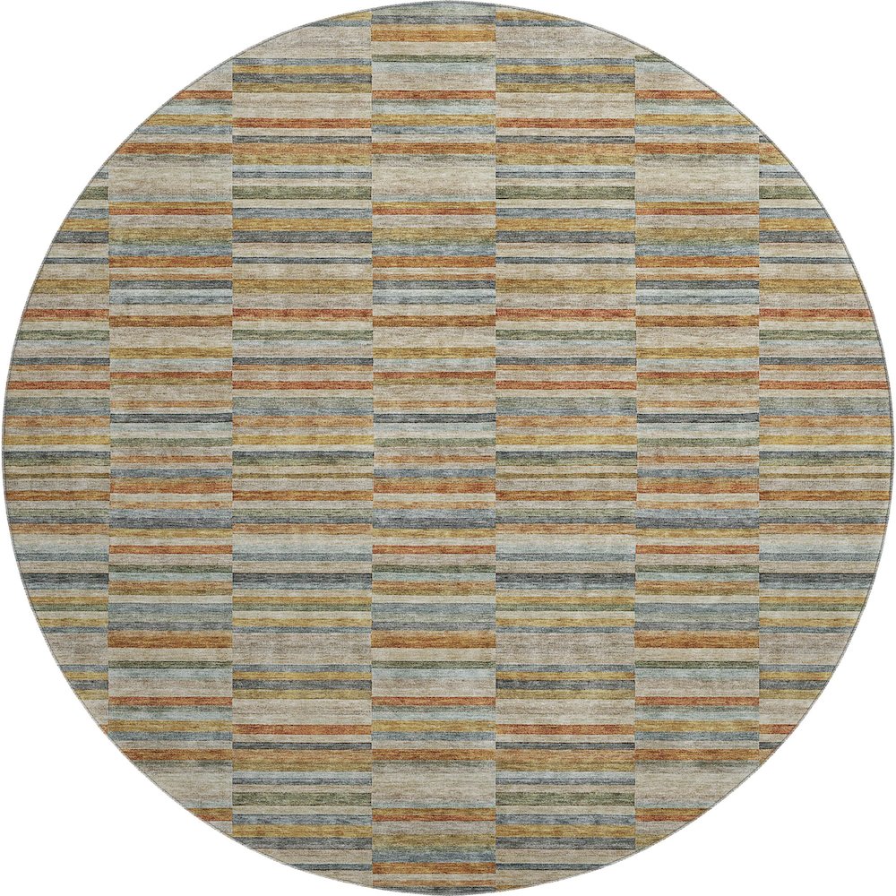 Premium Machine Washable Mayfield AMF816 Paprika 8' x 8' Round Rug. Picture 1