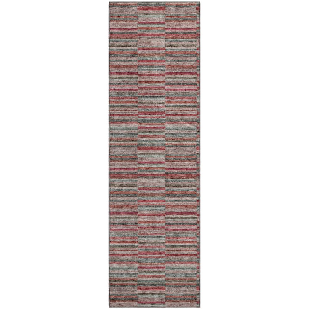 Premium Machine Washable Mayfield AMF816 Red 2'3" x 7'6" Runner Rug. Picture 1