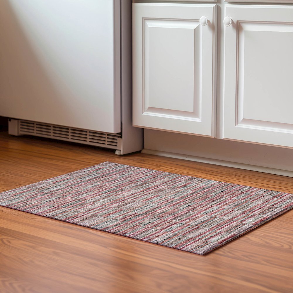 Premium Machine Washable Mayfield AMF816 Red 1'8" x 2'6" Rug. Picture 5
