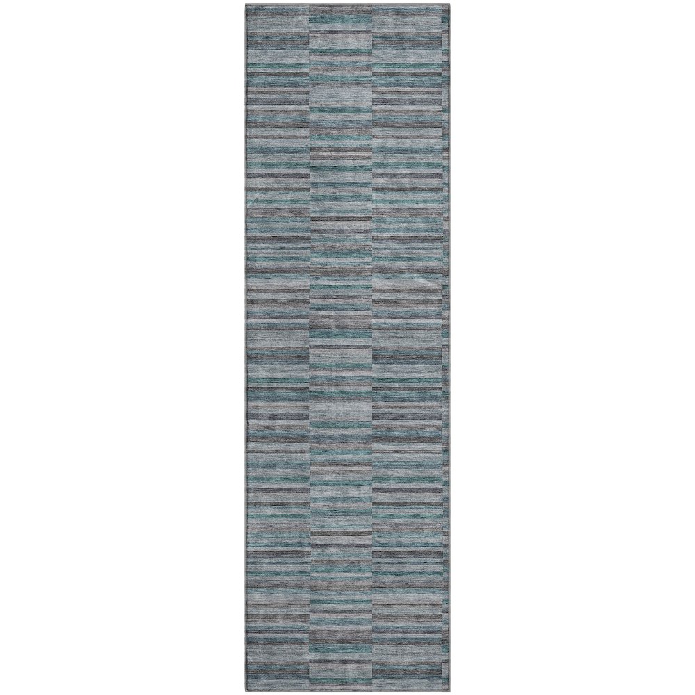 Premium Machine Washable Mayfield AMF816 Teal 2'3" x 7'6" Runner Rug. Picture 1