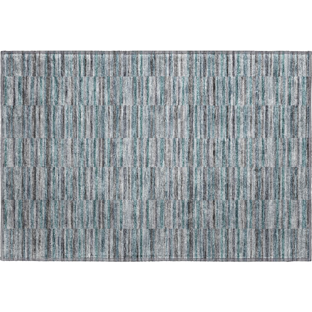 Premium Machine Washable Mayfield AMF816 Teal 1'8" x 2'6" Rug. Picture 1