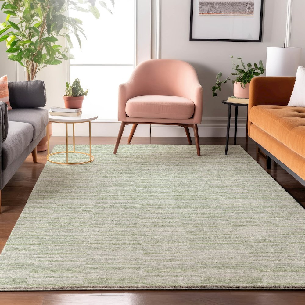 Premium Machine Washable Mayfield AMF817 Sage 2'6" x 3'10" Rug. Picture 5