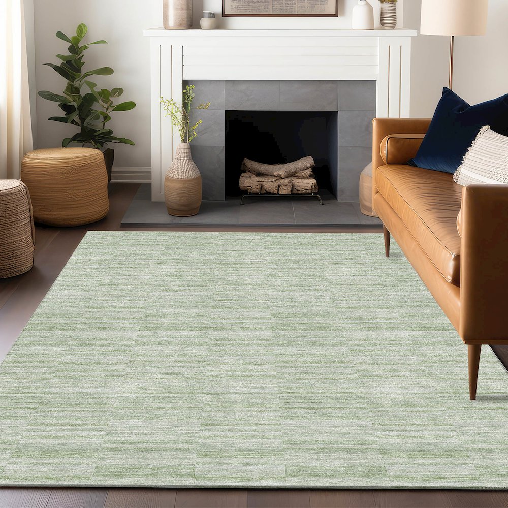 Premium Machine Washable Mayfield AMF817 Sage 2'6" x 3'10" Rug. Picture 6