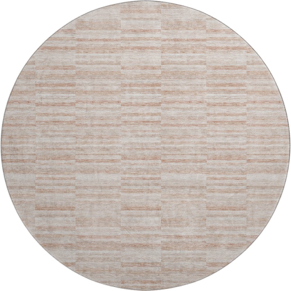 Premium Machine Washable Mayfield AMF817 Salmon 8' x 8' Round Rug. Picture 1