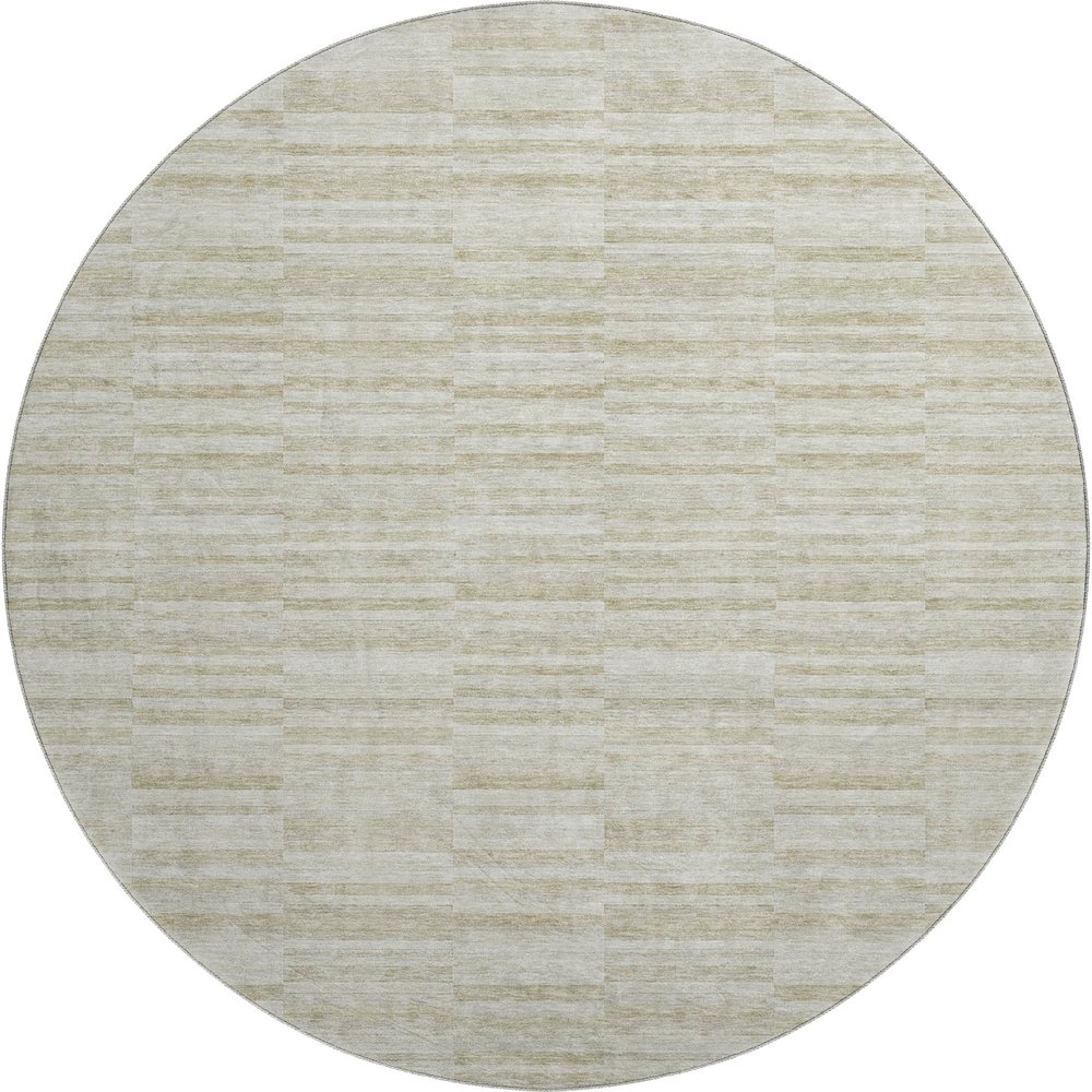 Premium Machine Washable Mayfield AMF817 Taupe 8' x 8' Round Rug. Picture 1