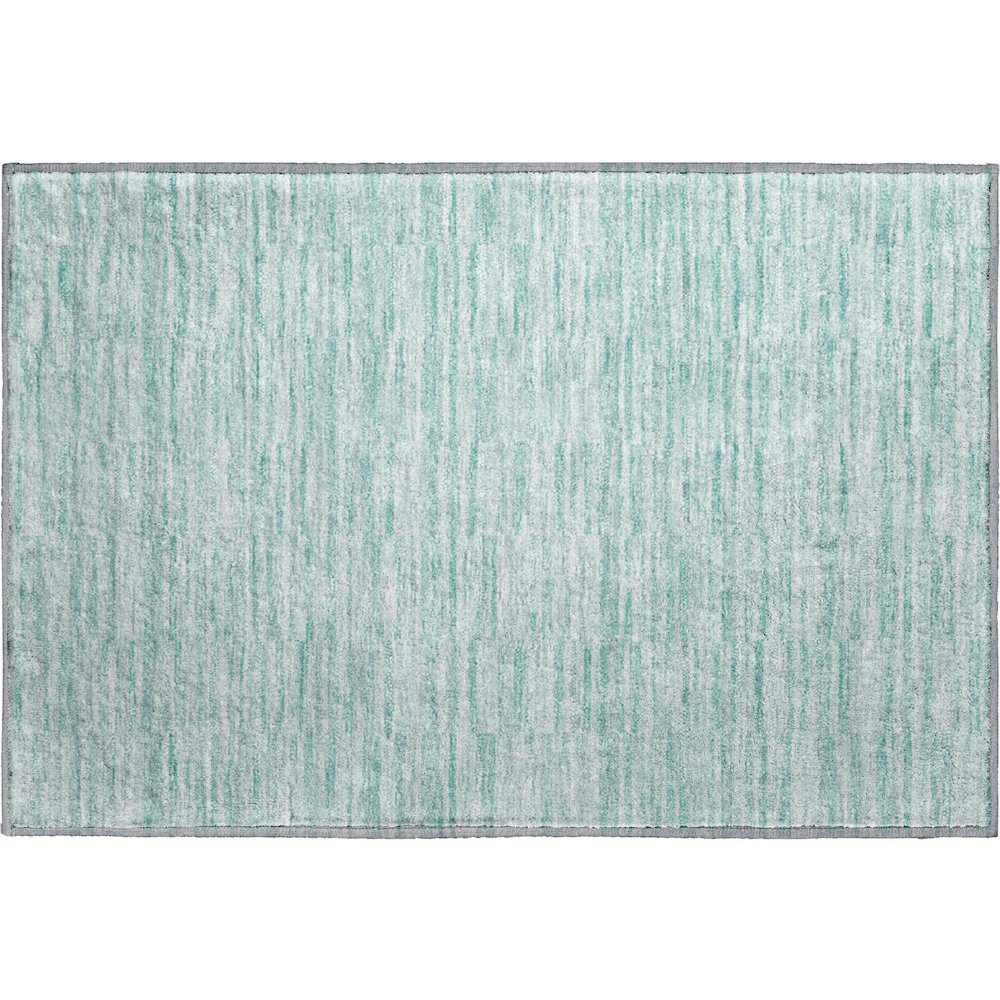 Premium Machine Washable Mayfield AMF817 Turquoise 1'8" x 2'6" Rug. Picture 1