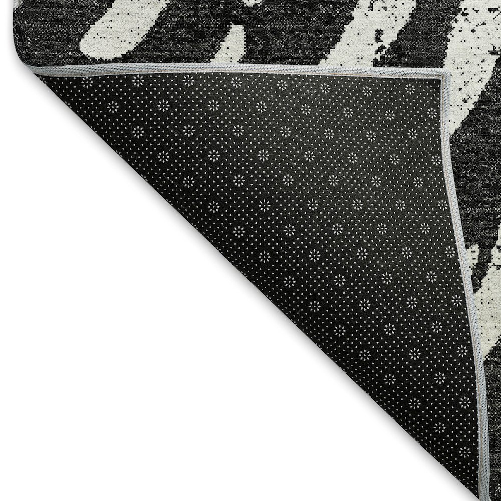 Premium Machine Washable Mayfield AMF818 Black 1'8" x 2'6" Rug. Picture 2