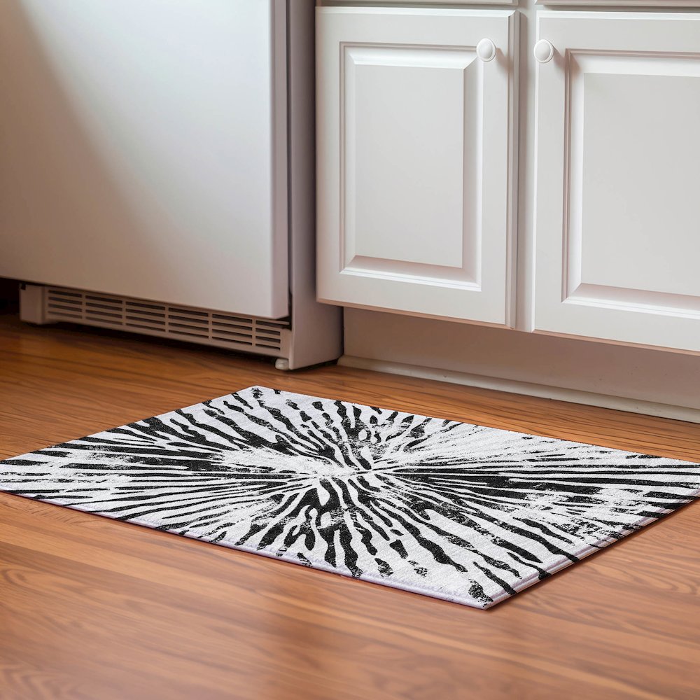 Premium Machine Washable Mayfield AMF818 Ivory 1'8" x 2'6" Rug. Picture 5