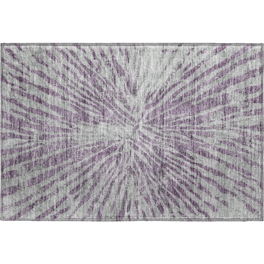 Premium Machine Washable Mayfield AMF818 Purple 1'8" x 2'6" Rug. Picture 1
