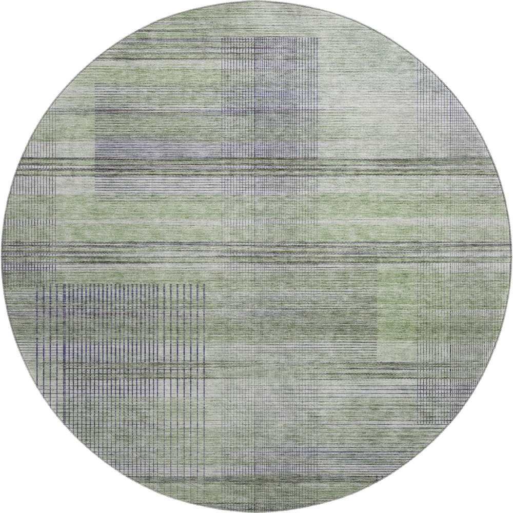 Premium Machine Washable Mayfield AMF819 Aloe 8' x 8' Round Rug. Picture 1