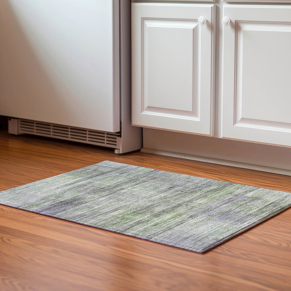 Premium Machine Washable Mayfield AMF819 Aloe 1'8" x 2'6" Rug. Picture 5