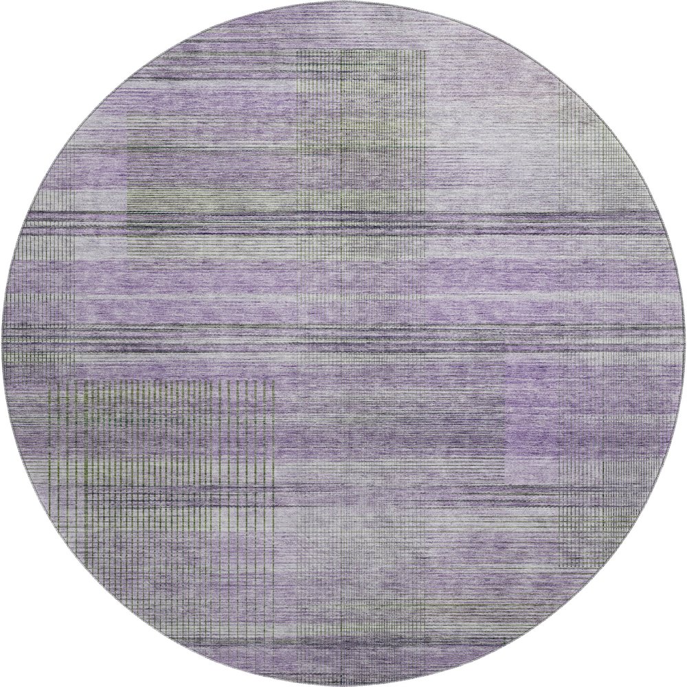 Premium Machine Washable Mayfield AMF819 Purple 8' x 8' Round Rug. Picture 1
