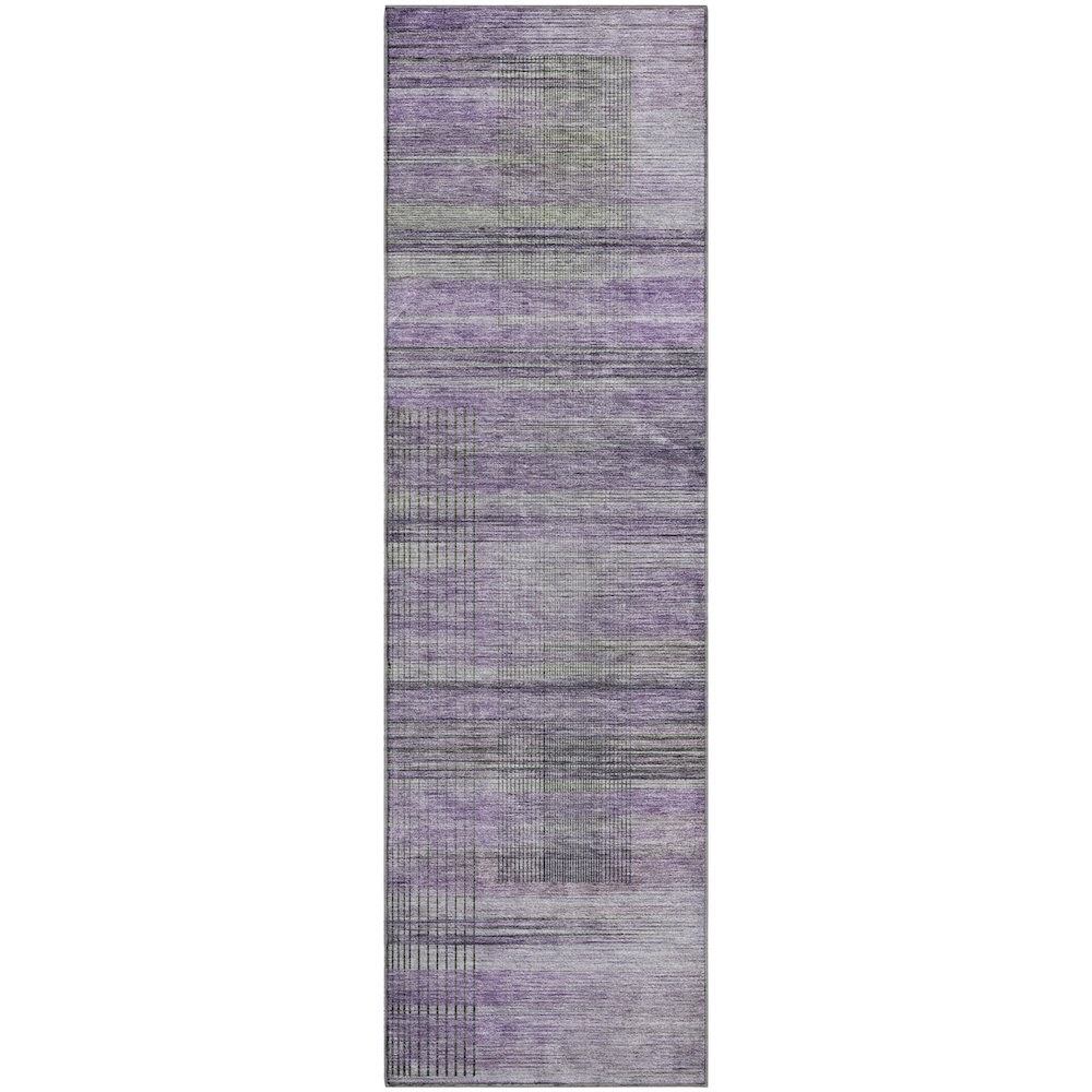 Premium Machine Washable Mayfield AMF819 Purple 2'3" x 7'6" Runner Rug. Picture 1