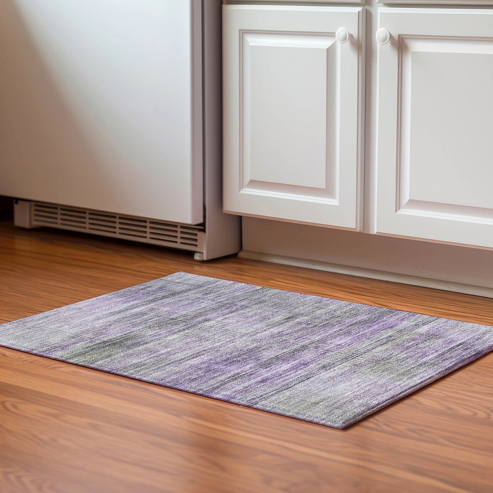 Premium Machine Washable Mayfield AMF819 Purple 1'8" x 2'6" Rug. Picture 5