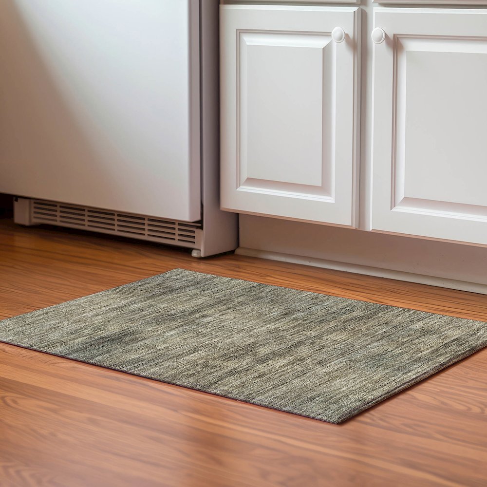 Premium Machine Washable Mayfield AMF820 Brown 1'8" x 2'6" Rug. Picture 5