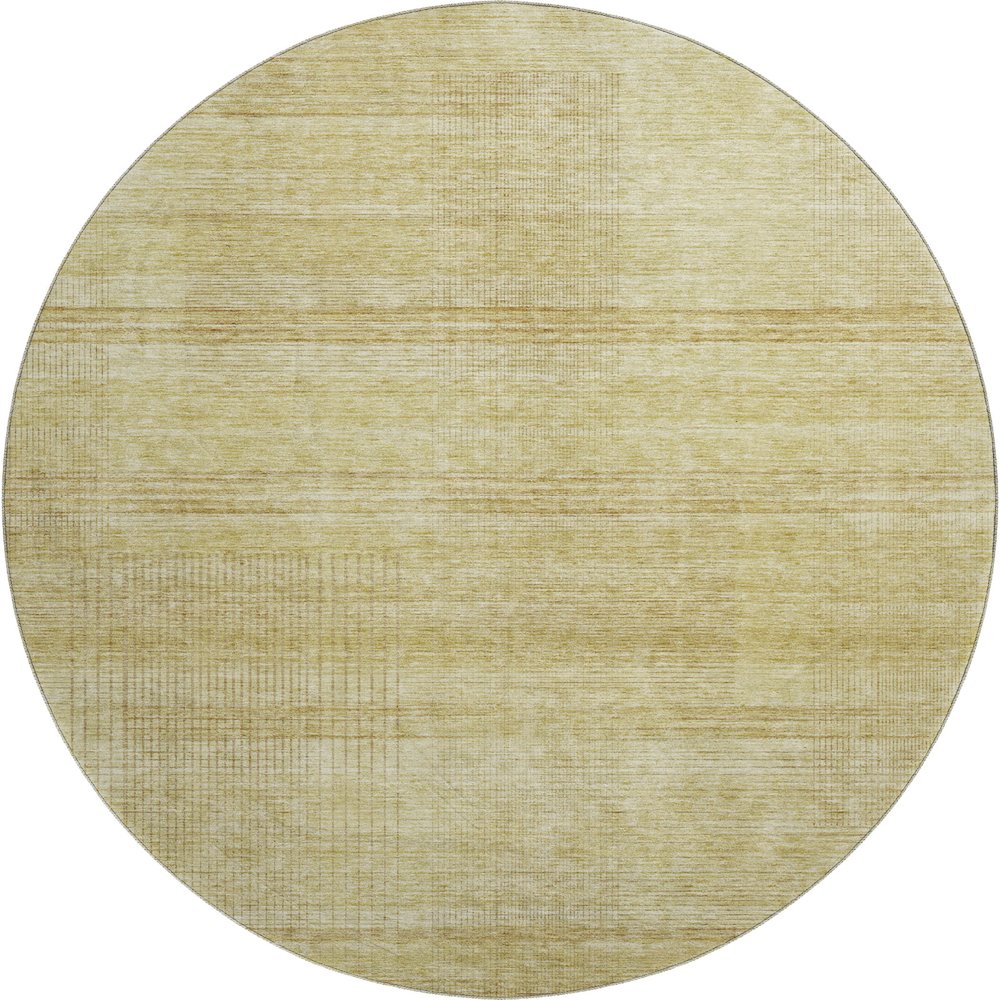 Premium Machine Washable Mayfield AMF820 Gold 8' x 8' Round Rug. Picture 1