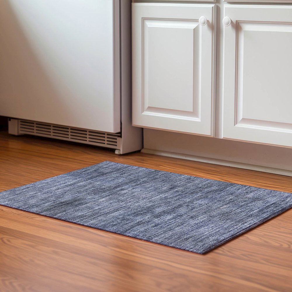 Premium Machine Washable Mayfield AMF820 Navy 1'8" x 2'6" Rug. Picture 5