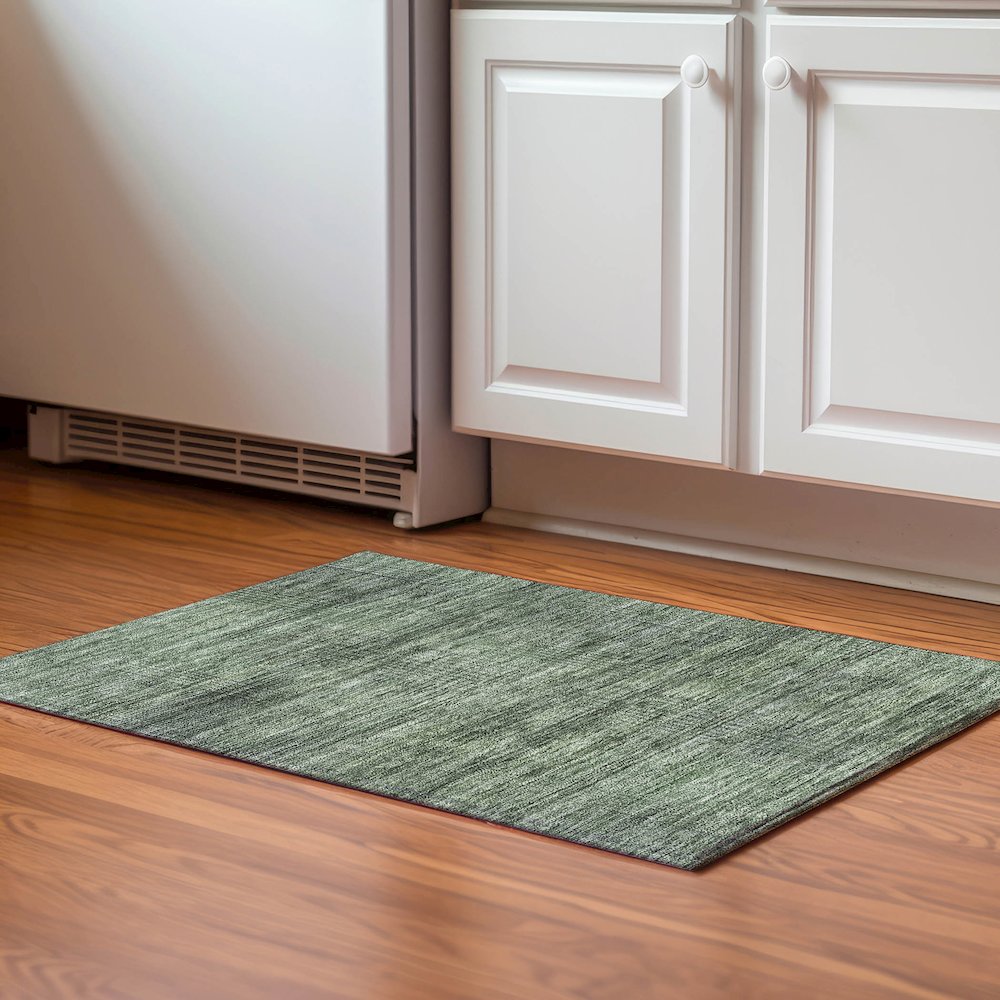 Premium Machine Washable Mayfield AMF820 Olive 1'8" x 2'6" Rug. Picture 5