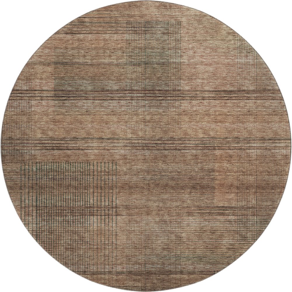 Premium Machine Washable Mayfield AMF820 Paprika 8' x 8' Round Rug. Picture 1