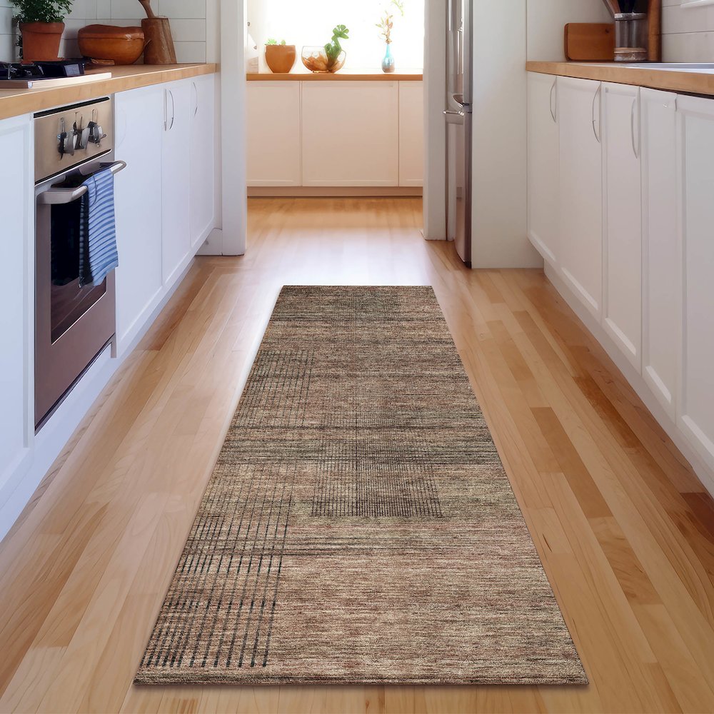Premium Machine Washable Mayfield AMF820 Paprika 2'3" x 7'6" Runner Rug. Picture 5