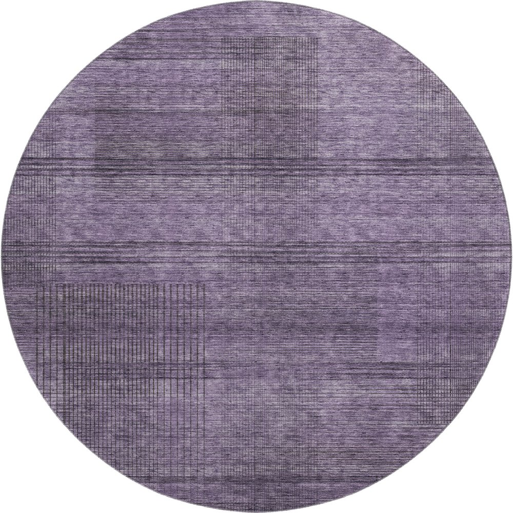 Premium Machine Washable Mayfield AMF820 Plum 8' x 8' Round Rug. Picture 1