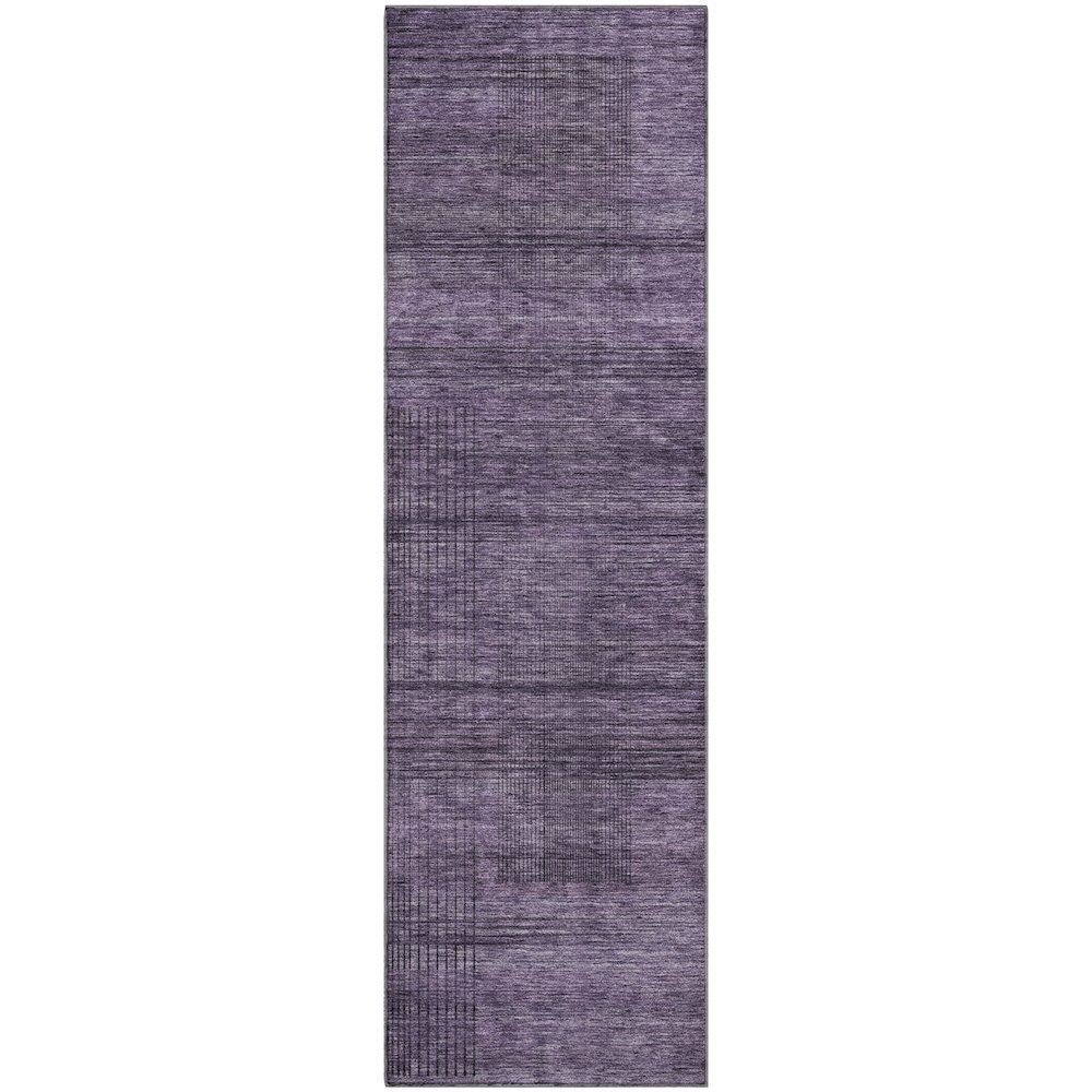 Premium Machine Washable Mayfield AMF820 Plum 2'3" x 7'6" Runner Rug. Picture 1