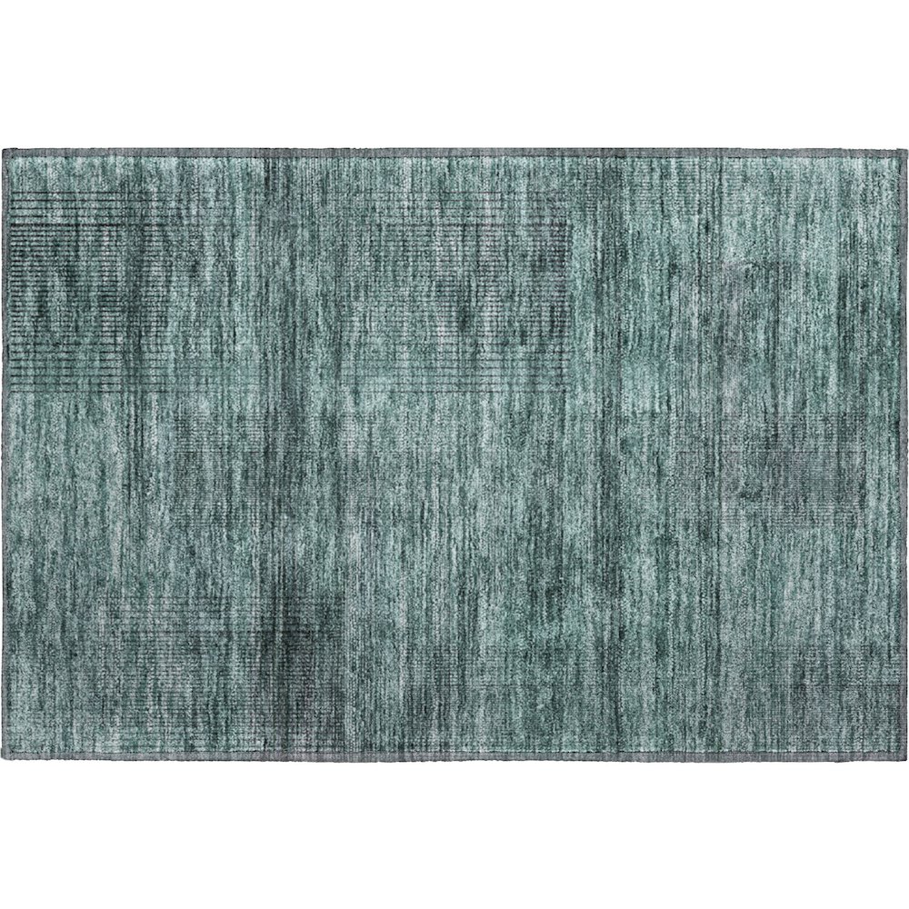 Premium Machine Washable Mayfield AMF820 Teal 1'8" x 2'6" Rug. Picture 1