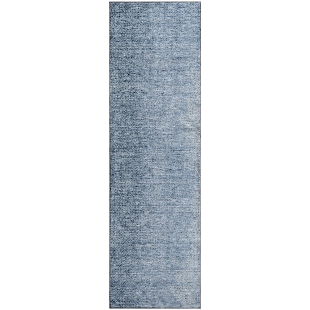 Premium Machine Washable Mayfield AMF822 Blue 2'3" x 7'6" Runner Rug. Picture 1