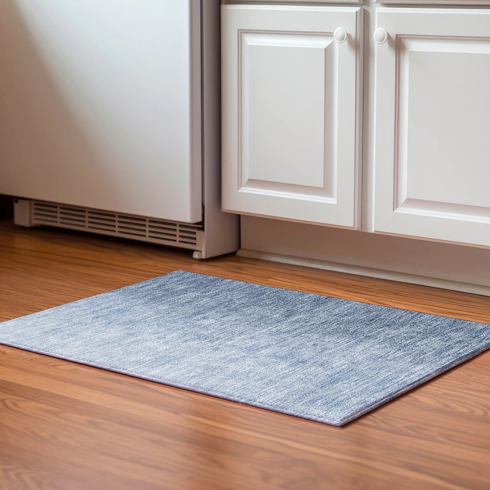 Premium Machine Washable Mayfield AMF822 Blue 1'8" x 2'6" Rug. Picture 5