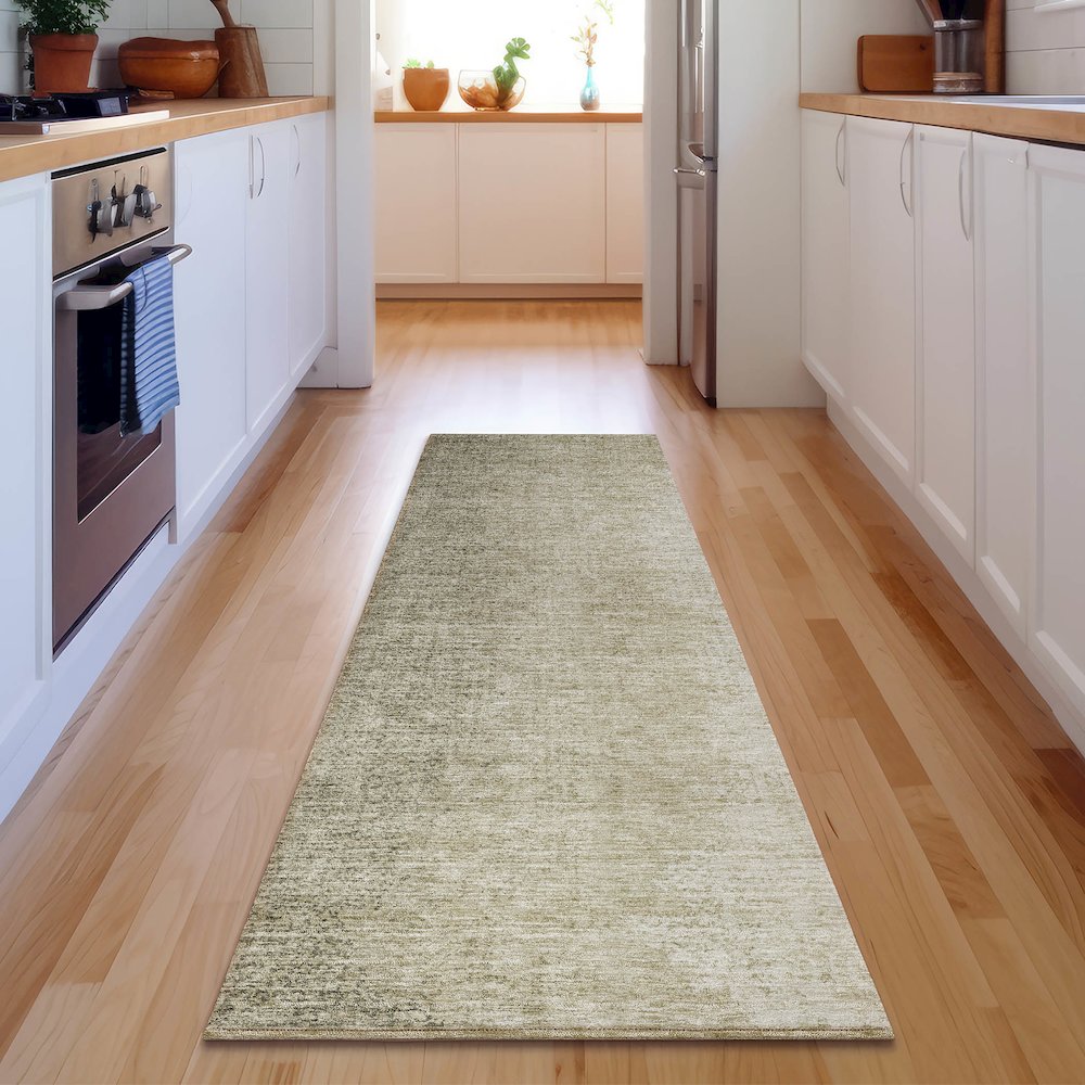 Premium Machine Washable Mayfield AMF822 Brown 2'3" x 7'6" Runner Rug. Picture 5